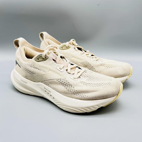 Brooks Shoes Womens 9 Beige Cream Glycerin 22 Running Cushioned Athletic Sneaker - Picture 1 of 13